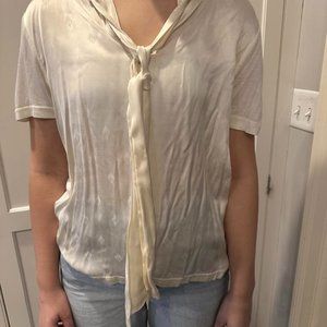 Maje Never Worn cream silk and cotton Blouse